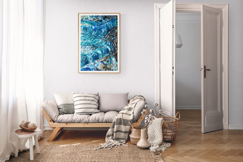 peaceful living room wall